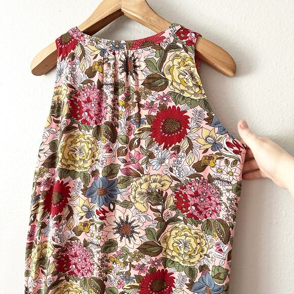 Loft Pink Garden Floral Print Sleeveless Shift Dress women's size large - Picture 9 of 11